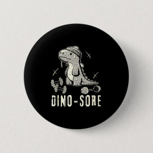 Chapa Redonda De 5 Cm Dinosaurio Divertido Gimnasio T-rex Culturismo Lev