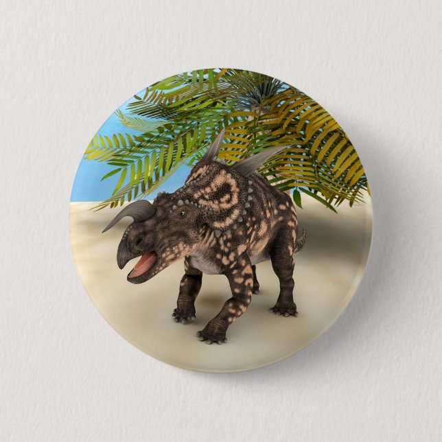 Chapa Redonda De 5 Cm Dinosaurio Einiosaurus (Anverso)