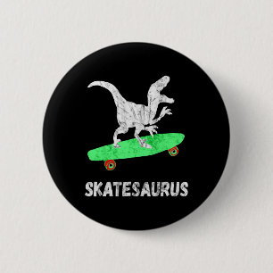 Chapa Redonda De 5 Cm Dinosaurio en monopatín T-rex divertido Skate