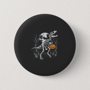 Chapa Redonda De 5 Cm Dinosaurio Esqueleto Halloween Calabaza Cementerio
