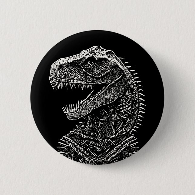 Chapa Redonda De 5 Cm Dinosaurio gótico T-Rex (Anverso)