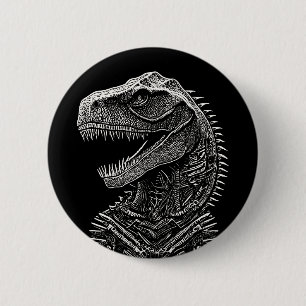 Chapa Redonda De 5 Cm Dinosaurio gótico T-Rex