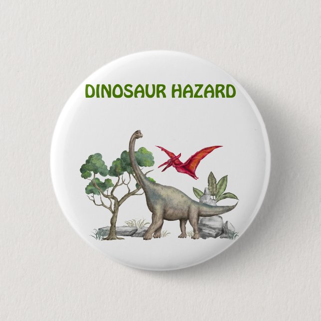 Chapa Redonda De 5 Cm Dinosaurio Hazard (Anverso)