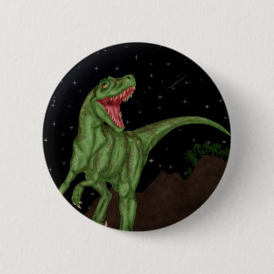 Chapa Redonda De 5 Cm Dinosaurio - noche prehistórica