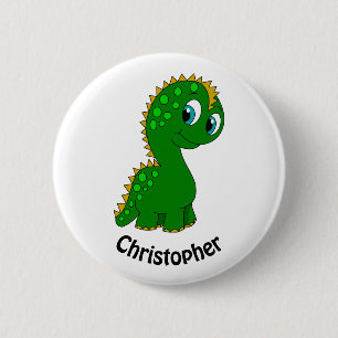 Chapa Redonda De 5 Cm Dinosaurio Personalizado Lindo