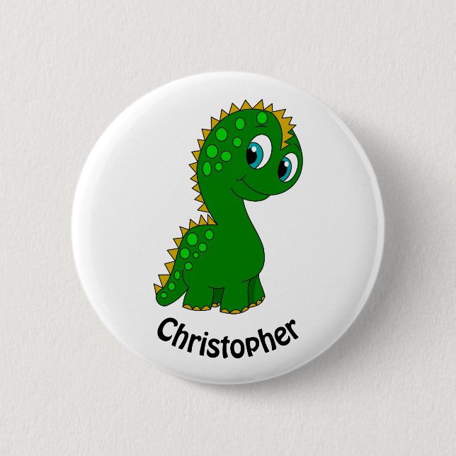 Chapa Redonda De 5 Cm Dinosaurio Personalizado Lindo (Anverso)
