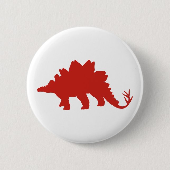Chapa Redonda De 5 Cm Dinosaurio Rojo (Anverso)