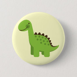 Chapa Redonda De 5 Cm Dinosaurio verde lindo