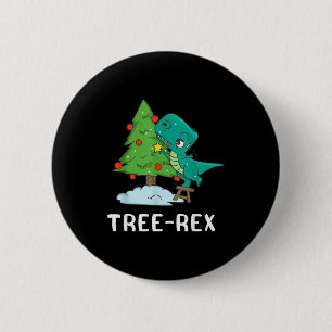 Chapa Redonda De 5 Cm Dinosaurios divertidos de Navidad árbol de Navidad