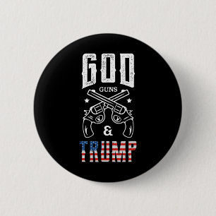 Chapa Redonda De 5 Cm Dios Armas Y Apoyo A Trump
