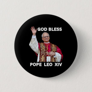 Chapa Redonda De 5 Cm Dios bendiga al nuevo Papa León Xiv Iglesia Católi