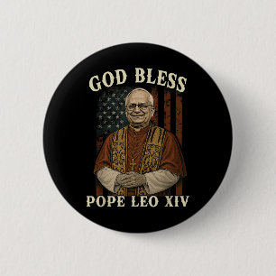 Chapa Redonda De 5 Cm Dios bendiga al Papa León Xiv Habemus Papam