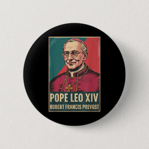 Chapa Redonda De 5 Cm Dios bendiga al Papa León Xiv Papa León Xiv