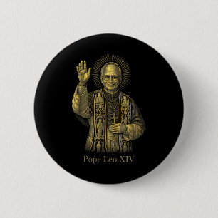 Chapa Redonda De 5 Cm Dios bendiga al Papa León Xiv Papa León Xiv