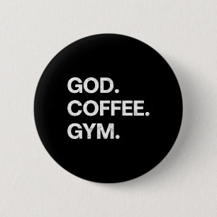 Chapa Redonda De 5 Cm Dios Café Gym Gracioso Tee Jesus M