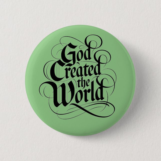 Chapa Redonda De 5 Cm Dios creó el mundo (Anverso)