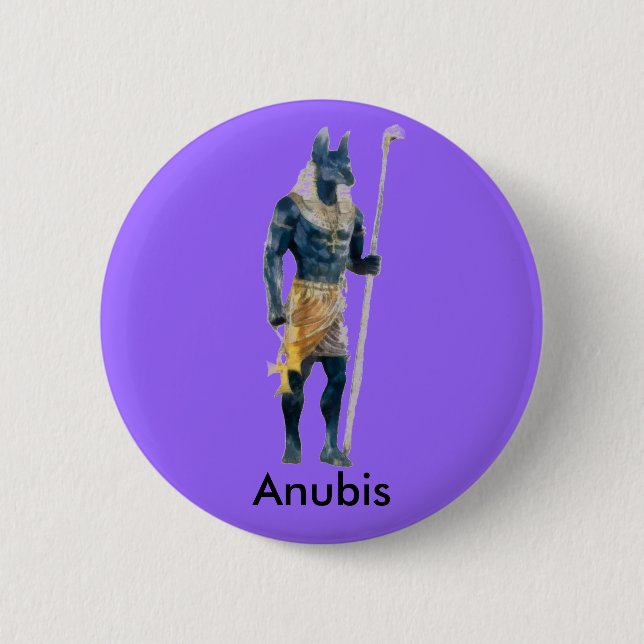 Chapa Redonda De 5 Cm Dios del egipcio de Anubis (Anverso)