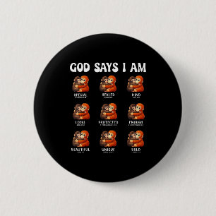 Chapa Redonda De 5 Cm Dios dice afirmaciones cristianas mono lindo