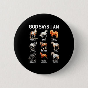 Chapa Redonda De 5 Cm Dios dice que soy caballo chica cristiana adolesce