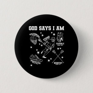 Chapa Redonda De 5 Cm Dios dice que soy cristaliano de Lacrosse