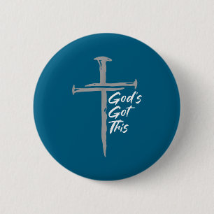 Chapa Redonda De 5 Cm Dios Tiene Esto Cruz Cristiana Motivación De Fe