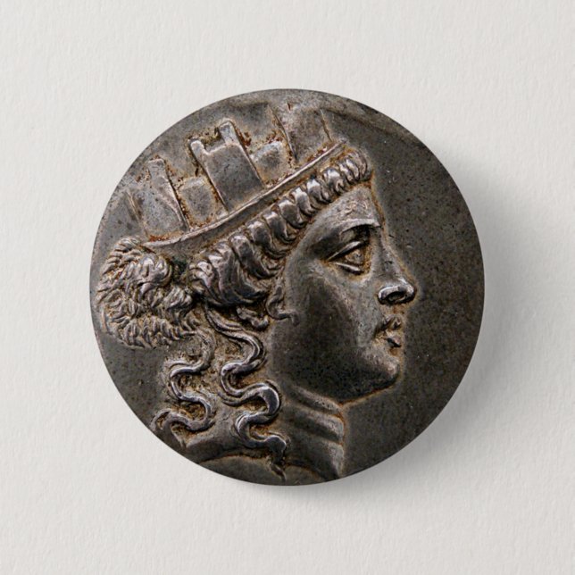Chapa Redonda De 5 Cm Diosa Cybele Tetradrachm (Anverso)