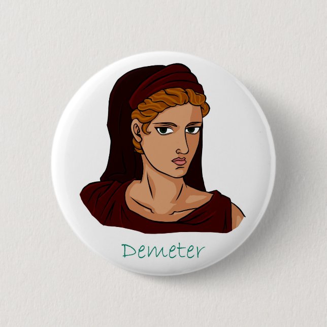 Chapa Redonda De 5 Cm Diosa griega - Demeter Badge (Anverso)