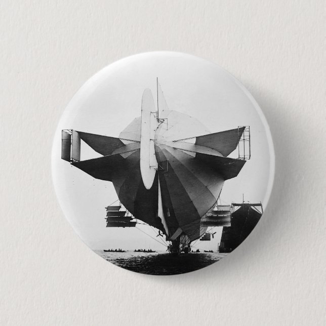 Chapa Redonda De 5 Cm Dirigible 1908 del zepelín (Anverso)