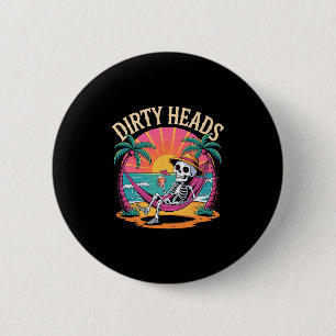 Chapa Redonda De 5 Cm Dirty Heads Skeleton Beach Vacaciones de Verano