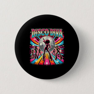 Chapa Redonda De 5 Cm Disco Ball Disco Diva Queen