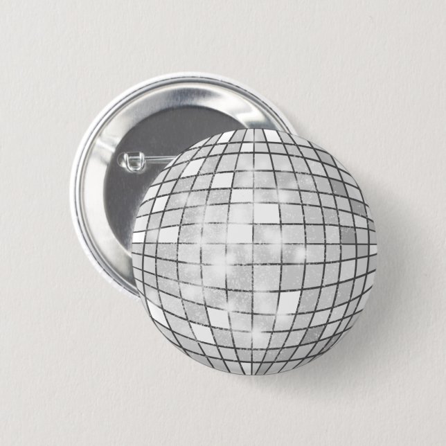 Chapa Redonda De 5 Cm Disco Ball Pin (Anverso y reverso)
