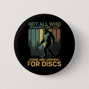 Chapa Redonda De 5 Cm Disco Golf Sasquatch Bigfoot Jugador de Disco Golf