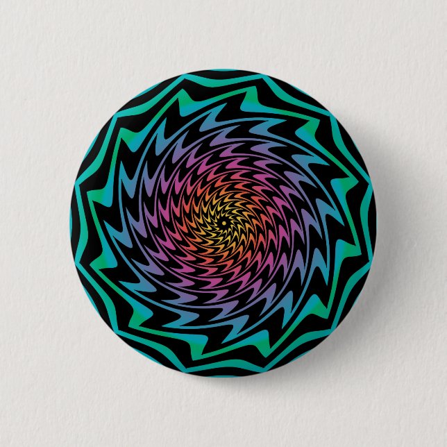 Chapa Redonda De 5 Cm DISCO HIPNOTICO Mesmerización Neon Guay Zig Zag Es (Anverso)