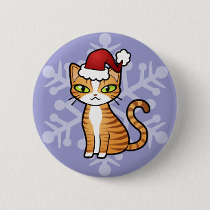 Chapa Redonda De 5 Cm Diseñar su propio gato Personalizado (Navidades)