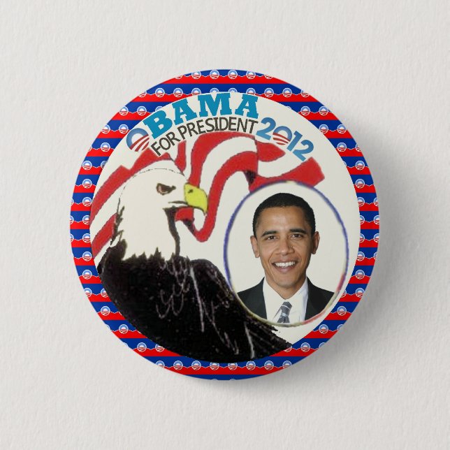 Chapa Redonda De 5 Cm Diseño 2012 de Obama Eagle (Anverso)