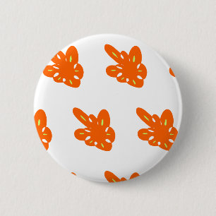 Chapa Redonda De 5 Cm diseño abstracto de flor de hoja naranja tazón de
