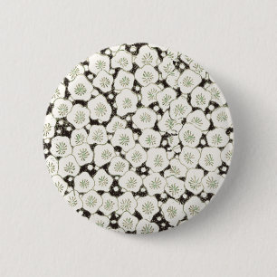 Chapa Redonda De 5 Cm Diseño Antiguo Flor Blanca Japonesa