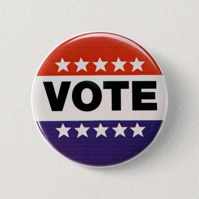 Chapa Redonda De 5 Cm Diseño blanco y azul rojo del voto (Anverso)