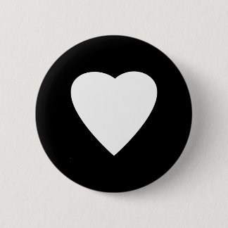 Chapa Redonda De 5 Cm Diseño blanco y negro del corazón del amor