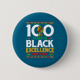 Chapa Redonda De 5 Cm Diseño Centenario de 100 Años de Excelencia Negra