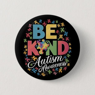 Chapa Redonda De 5 Cm Diseño colorido de conciencia sobre el autismo