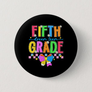 Chapa Redonda De 5 Cm Diseño de 5º grado para niña niños maestro quinto 