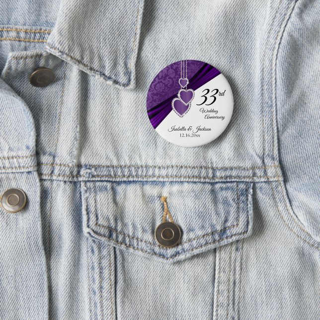 Chapa Redonda De 5 Cm Diseño de 6/33/47 Aniversario Boda (In situ)
