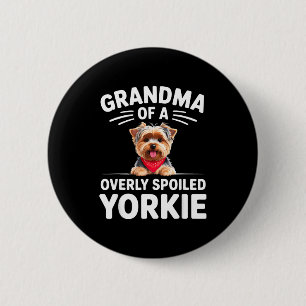 Chapa Redonda De 5 Cm Diseño de abuela de Yorkie demasiado silenciada