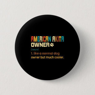 Chapa Redonda De 5 Cm Diseño de Amante de Akita Americano - Regalo para 