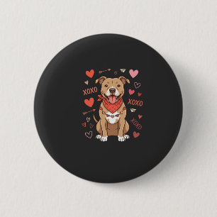 Chapa Redonda De 5 Cm Diseño de amor XOXO perro Pitbull de San Valentín