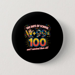 Chapa Redonda De 5 Cm Diseño de aprendizaje de hito escolar 100 días Pro