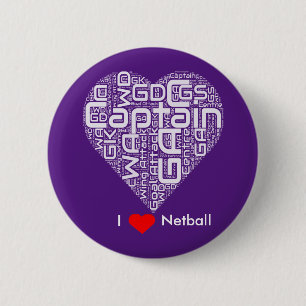Chapa Redonda De 5 Cm Diseño de arte con palabras 'Me encanta el netball