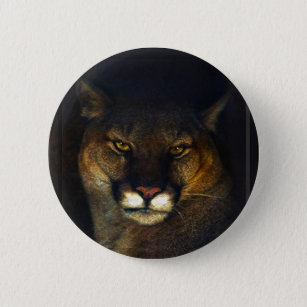 Chapa Redonda De 5 Cm Diseño de arte de leones de la montaña Big Cat Cou