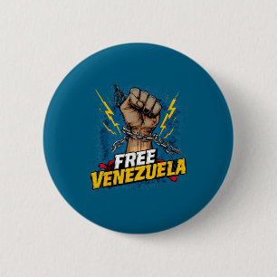 Chapa Redonda De 5 Cm Diseño de bandera de Venezuela corazón de Venezuel